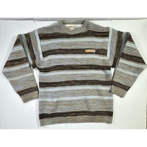 Vintage Southpole Sweater‎ XL Brown Blue Striped Knit Pullover Korea Y2K 90s